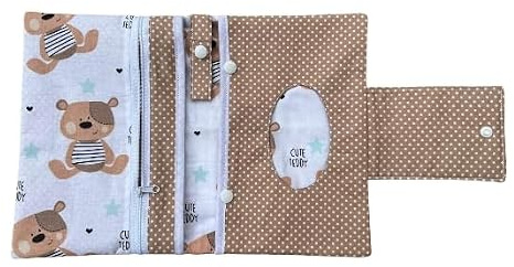 XXL Windeltasche Teddy Bärchen beige Punkte Geschenk zur Geburt