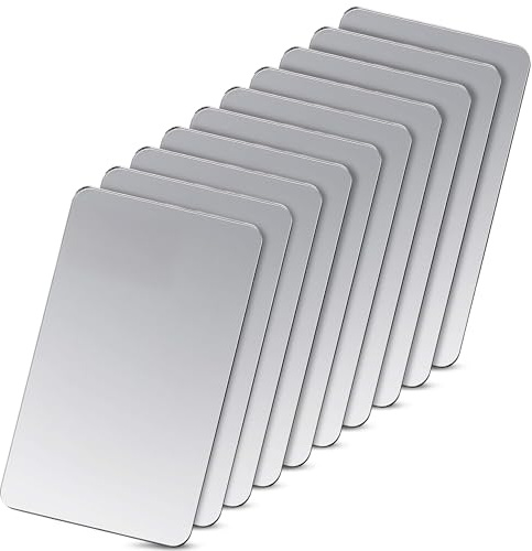 MAGATI Handspiegel aus Kunststoff (8x5.5cm, 10 Stück) – Praktischer, doppelseitiger Taschenspiegel für unterwegs – Vielseitiger Mini Spiegel kompakt passend für die Geldbörse