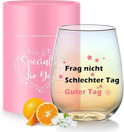 Lustige Geschenke für Frauen Irisierend Weinglas Gravur Guter Tag Schlechter Tag Geburtstagsgeschenk für Frauen Kollegin Freundin Muttertagsgeschenke für Mama Hochzeitsgeschenke für Brautpaar