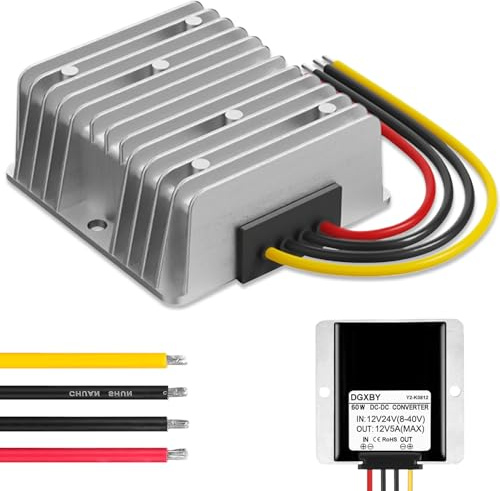 1 convertitore di tensione DC 8 V-40 V su 12 V 5 A 60 W automatico step up down convertitore regolatore di tensione impermeabile DC 12 V stabilizzatore di tensione per motore della ventola