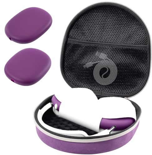 ProCase Schutzhülle + 2 Ohrstöpsel für Neue AirPods Max im Jahr 2020, mit Nahem Netz, Violett