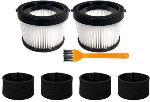 Eleqldwen 2Pcs DCV5011H HEPA Filter for DCV501HB Cordless Handheld Vacuum Spare Parts Accessories Parts with 4 Foam Sleeve Filters & 1 Brush