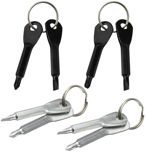 8Pcs Mini Keychain Screwdriver, Portable Pocket Key Chain Flathead & Phillips Screwdriver Set with Key Ring, Outdoor EDC Multifunction Screwdriver Repairing Tool(Black & Silver)