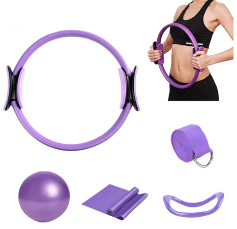 Ryfpdml Lot de 5 anneaux de pilates magiques pour femme - Bandes de résistance magiques de 30,5 cm - Petit ballon d'exercice pour enfants et adultes (B)