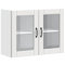 vidaXL Kitchen Wall Cabinet with Glass Door - White Engineered Wood Cabinet, 80x31x60cm Modern Lucca Storage Unit