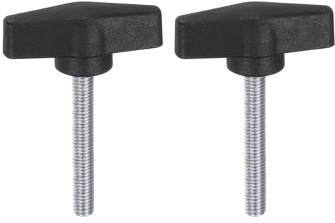 QUARKZMAN 2 Stück Rändelschrauben mit T Flügelknöpfe M8 x 50mm Kunststoff T-Kopf Kohlenstoffstahl 55mm Gewindebolzen Klemmschraube Flügelschraube Haltegriffe Klemmknopf für Maschine
