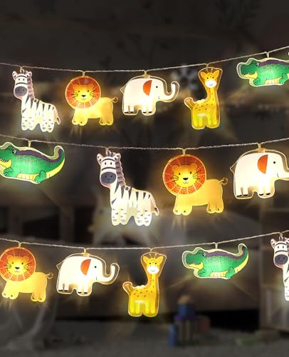 AceList 20 LED Lichterkette Tiere Kinderzimmer 3M Warmweiß Acryl-Nachtlicht für Jungen und Mädchen