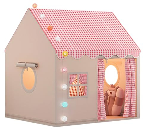 Eoixuqba 120×105×128cm Tienda para Niños Interior Tienda De Campaña para Niños Tiendas De Campaña Castillo Casita Infantil Tela De Juegos con 2 Puertas Y 4 Ventanas, Cabañas