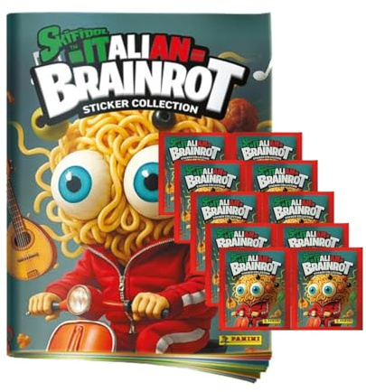 Sticker 2025 „Skifidol Italian Brainrot“ | 1x Stickeralbum + 10x Stickertüten