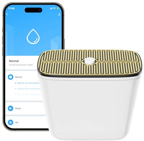 Acmerota Smart Wasserleckdetektor Wasserleck-Sensor Tuya Zigbee Tropf-Leck-Alarm Regenwasser-Inspektion IP67 wasserdicht, verbesserte Empfindlichkeit, präzise Erkennung, Echtzeit-Benachrichtigungen