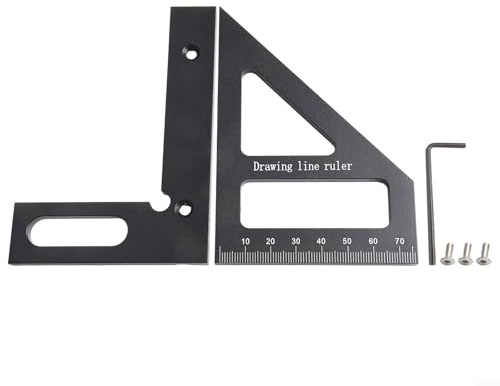 Winkelmesslineal für Holzbearbeitung, Aluminiumlegierung, Dreieck-Winkelmesser mit 45/90-Grad-Markierung, multifunktionales Layout-Werkzeug für Tischler, Heimwerker