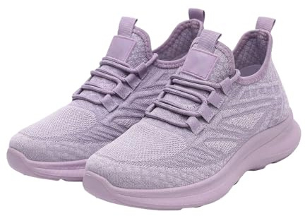 Zapatillas de deporte para mujer, color negro, suela antideslizante, zapatillas de deporte de un solo color, transpirables, zapatillas de tenis, fitness, zapatos cómodos, calle, talla 35-41, morado