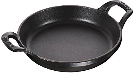 Staub Mini-Auflaufform aus Gusseisen, rund, 11,4 cm, mattschwarz, hergestellt in Frankreich