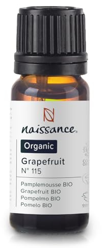 Naissance Olio Essenziale di Pompelmo Biologico (No. 115) 10ml - 100% Puro, Naturale, Certificato Biologico, Cruelty Free, Vegan e Non Diluito - Aromaterapia e Massaggio - Aroma Fresco e Confortante