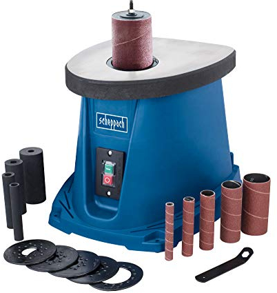 Scheppach Oszillierender Spindelschleifer OSM100 | 450W Leistung | Osz.-Hub 16 mm | inkl. 6x Schleifhülsen | Spindel-Ø 12,7mm | Drehzahl 2000 min-1