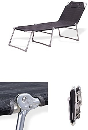 WESTFIELD -DREÌBEINLIEGE ALU- DREIBEIN Liege 201 x 71 x 40 cm Höhe mit eingebarbeitetem KOPFPOLSTER : ANTHRAZIT - STABIELO Aluminium ROHRE - STABIELO Belastung ca. 140 Kilo - Holly ® Produkte