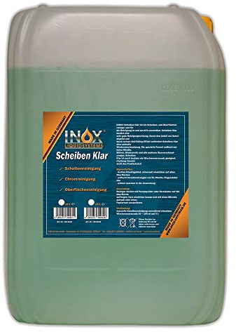 INOX® Scheibenreiniger Konzentrat 25  L – Scheibenwischwasser-Zusatz für Autoscheiben | Universeller Glasreiniger für Wischwasser | Konzentrat für Glatte Oberflächen
