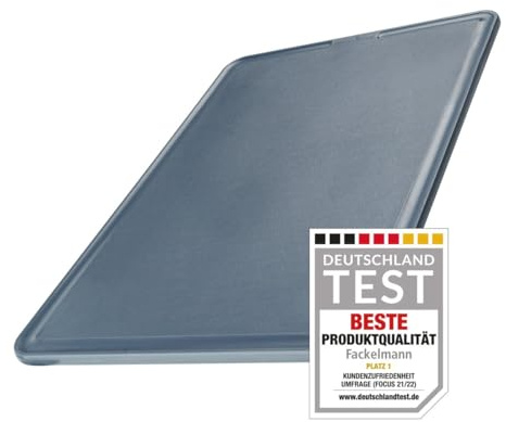 Fackelmann Tabla de Cortar Easy Prepare Antideslizante para Cocina, para carne, verdura y embutidos, plástico resistente con surcos, color azul, 36x24x0,8 cm, 1ud.