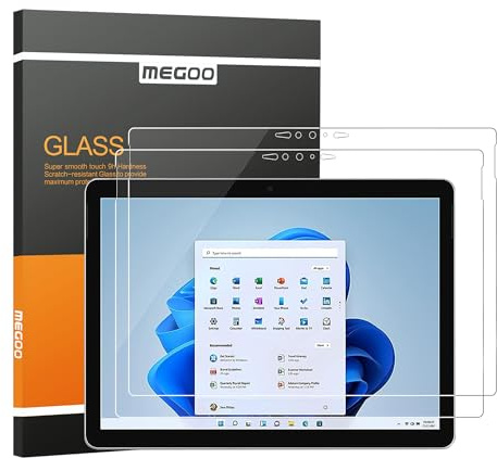 MEGOO [2er Pack] Displayschutz für Surface Go 4/3/2 10,5 Zoll (Version 2023), gehärtetes Premiumglas, Kratzfestigkeit, keine Blasen, HD klares