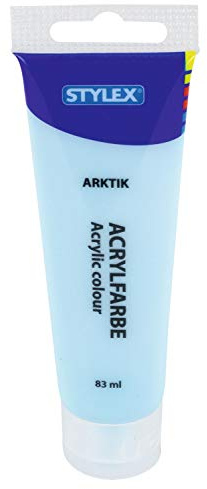 Stylex 28764 - Acrylfarbe auf Wasserbasis, 83 ml Tube in pastellblau, matt, hohe Deck- und Farbkraft, lichtbeständig, schnelltrocknend und wasserfest
