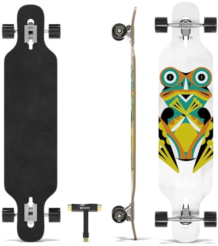Skatro Drop Through Longboard Skateboard Freeride - Inklusive T-Tool