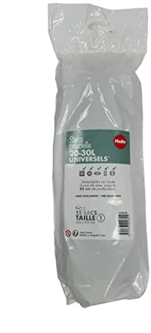 10 rouleaux de 15 sacs poubelle universels 20 à 30L