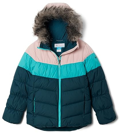Columbia Girl's Arctic Blast Jacket, Ski Jacket, Night Wave/Bright Aqua/Dusty Pink, Size XL