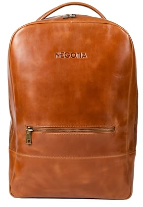Negotia Alpha Leder Rucksack Wasserdicht - 16 Business Rucksack Mit Laptopfach Für Damen & Herren - Laptop Backpack Men & Women - Retro-stil Leather Daypacks - Rucksack - Braun