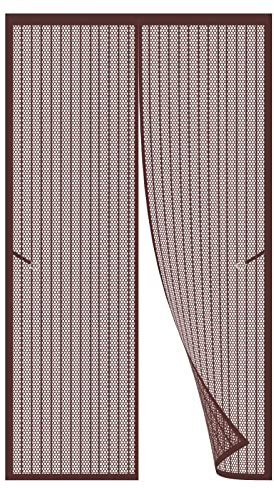 Insektenschutz Mückengitter 100 x 245 cm Insektenschutz Fenster Kein Bohren Kinderleichte Montage Magnet Fliegengitter Für Alle Universalfenster, Braun