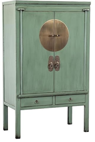 Colours of The Orient – Chinesischer Hochzeitsschrank Jadegrün – Natural Jade – Orientalischer Schrank – Asiatischer Schrank – Chinesischer Schrank – Handgefertigt aus China – Grün