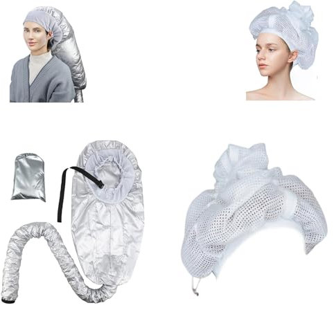 Generisch Net Plopping Cap Für Lockiges Haar, Trockenhauben Für Haare, Bonnet Attachment Für Haartrockner Einstellbar, Haarkappe Mit Kordelzug, Verstellbare Haube Für Lockiges Haar