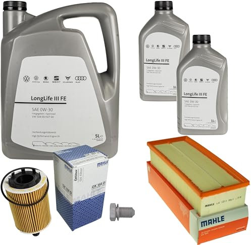 Inspektionspaket Wartungspaket Filterset mit 7 L 0W-30 Motoröl LongLife 3 FE, Ölfilter Luftfilter Ölablassschraube