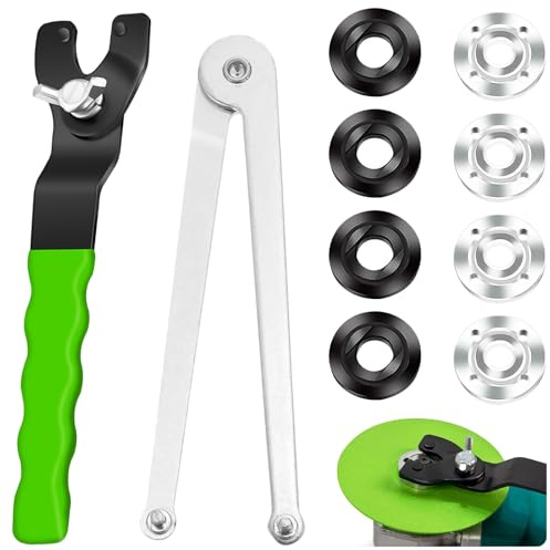 YOUNGSAY 2 Pièces Clé à Molette de Meuleuse D'angle, 13-46mm Réglable Antidérapante Avec 8 Écrous, Pour Meuleuses D'angle (2 Styles)