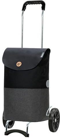 Andersen Einkaufstrolley - klappbar - 36 Liter - belastbar 40 kg | Stahlgestell - Trolley - Rad Ø 20 cm - Campus Shopper Ebba schwarz