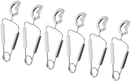 Amosfun 6pcs Stainless Steel Snail Tongs Spring Clamp Serving Tongs Escargot Tableware for Restaurants and Buffets Silver