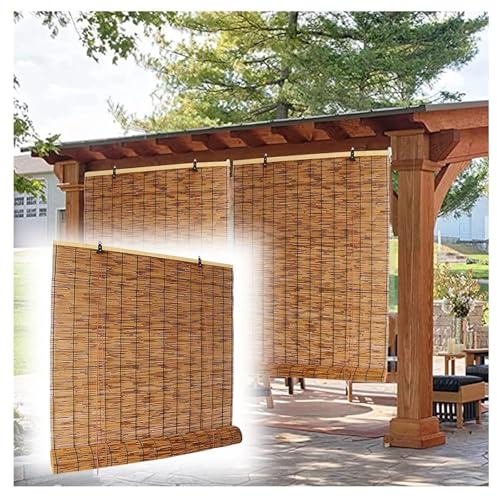 Bambugardiner/Rullgardiner/Roman Blinds; Insynsskyddande skiljevägg Dekorativ och solskyddande for trädgård/balkong/fönster, anpassningsbar(W130xH150cm/51x59in)
