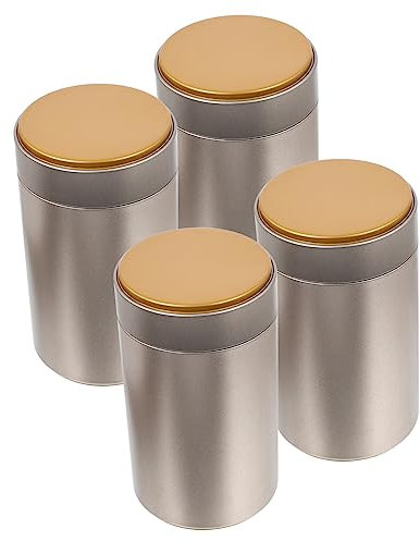 CIYODO 4pezzi Contenitori Ermetici in Latta Per Alimenti Barattoli Salva Aroma Per Tè Caffè e Zucchero Piccoli e Portatili Per Viaggi e Uso Domestico Design Elegante Per Cucina Hotel e Ri