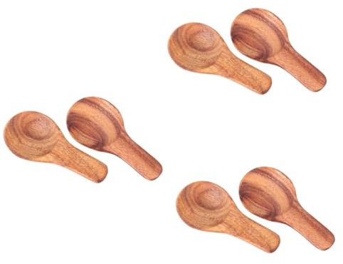 Amosfun 6 Stk Milchpulverlöffel Gramm Mini Tasse Teelöffel Schaufel Eiscreme Rührlöffel Kurzer Teelöffel Salzschweinlöffel Backschaufel Für Die Küche Kinderlöffel Hölzern