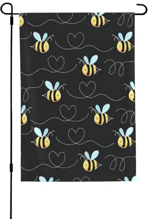 Drapeaux de jardin double face imprimés bourdons, drapeaux de jardin personnalisés pour décoration de jardin et de maison