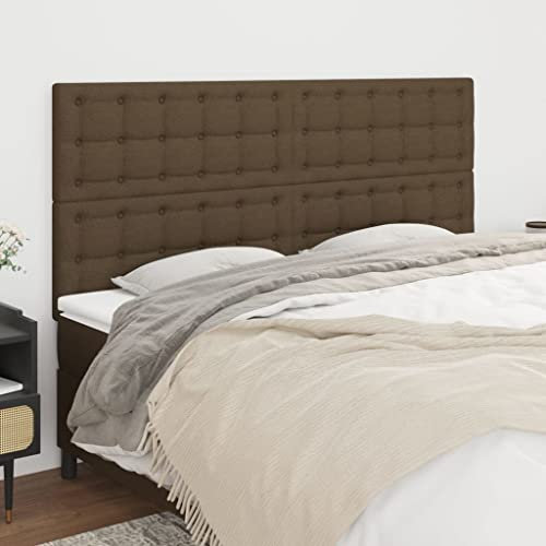 THOYTOUI Kopfteile, Bett Rückwand Bed headboard Polster kopfteil Bett Kopfteil Geeignet für Schlafzimmer Gästezimmer Mehrbettzimmer Hotel 4 STK. Dunkelbraun 90x5x78/88 cm Stoff
