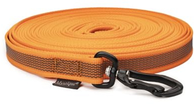 Mystique® Gummierte Schleppleine Robust mit Handschlaufe 20mm neon orange 7,5m