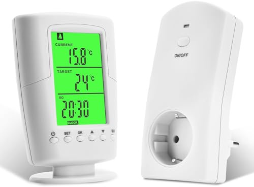 Diymore Temperaturregulator kontakt 230 V, trådlöst temperaturkontrolluttag, kyl- och värmetermostater