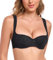 Lemorosy Women's Push Up Balconette Bra Demi Half Cup Lightly Padded Underwired Lace Bralatte(Black,34B)