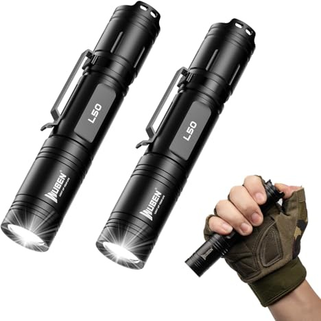 WUBEN 2 Pacs L50 LED Taschenlampe 1200 Lumen Extrem Hell Taktische Taschenlampen USB C Aufladbar 5 Modi IP68 Wasserdicht Handheld Klein Taschenlampe Für Outdoor Camping Wandern Notfall
