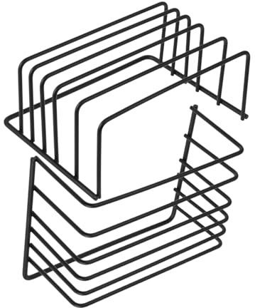 Warmhm 2 Stücke Küchenregal Stand Deckel groß Gestell Tischplatte küchenzubehör metallständer Plattenorganisator für Schrank Schneidebrettständer für Arbeitsplatte Eisen Black
