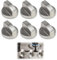 Wjelet 6 PCS Cooker Knobs, Universal Cooker Knobs Set, Durable Heat-Resistant Stove Knob Control Switches for Gas Hobs, Ovens, Cooktops, Compatible with Most Kitchen Appliances