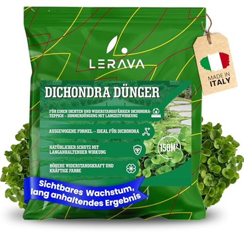 LERAVA Engrais pour dichondra (4,6 kg) - engrais gazon granulés à libération lente - entretien durable pelouse verte et dense - fertilisant été automne pour croissance vigoureuse et gazon résistant