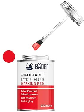 Bäder Lackfabrik, colore rosso trasparente, barattolo da 237 ml, con pennello, mezzo di contrasto, lavorazione del pezzo, vernice speciale per superfici metalliche