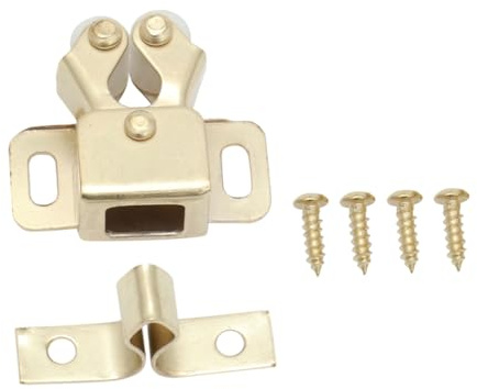 DEARMAMY 10 pièces Verrou à Ressort pour Armoire avec Loquet à Bille Loquet de Porte Réglable pour Placard Serrure de Meuble Dorée