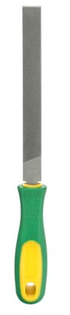 HARFINGTON Flat Thin Cut File 6 Double Cut Teeth High Carbon Steel Hand Rasp File with Plastic Handle for Metal Wood Deburring Removing